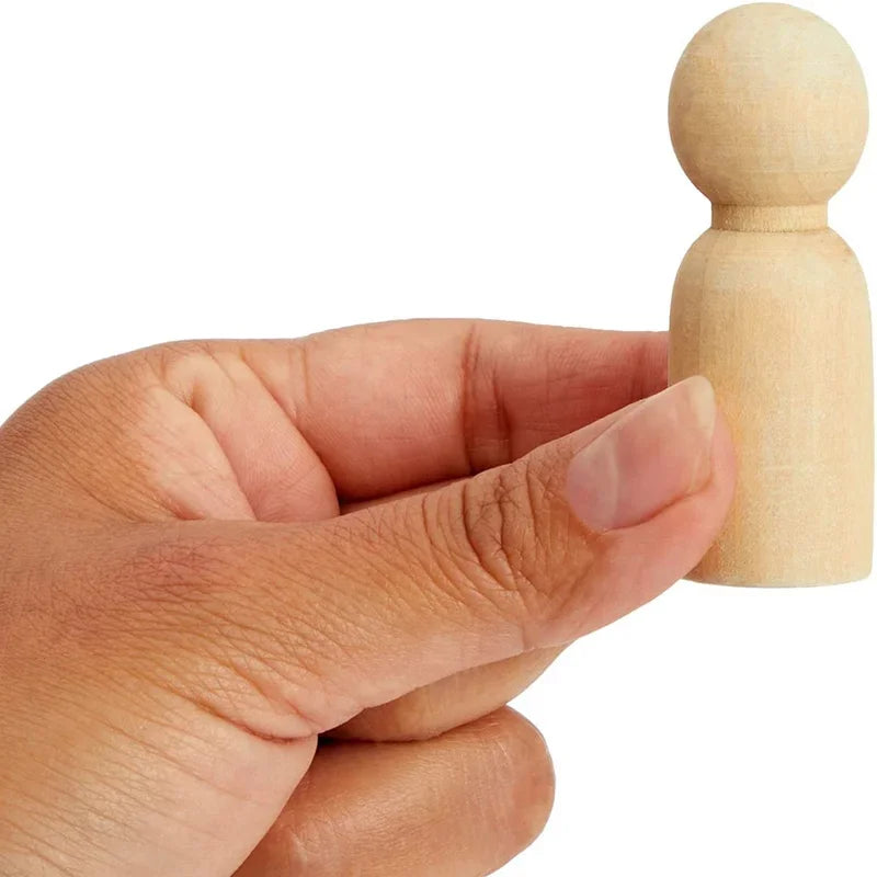 Unfinished Wooden Peg Dolls, 10 Pack 35 mm Craft Figures – image 5