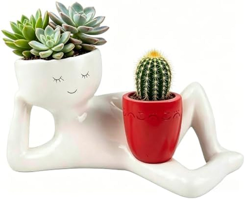 Face Planter Pot - Sleepy Head Succulent Planter