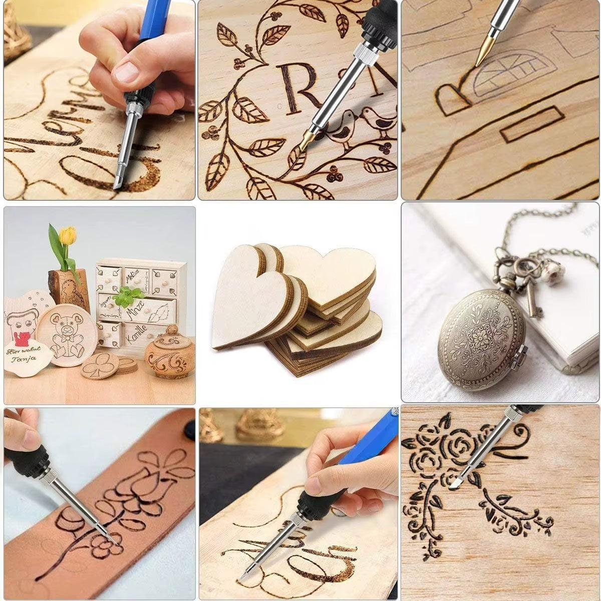 Wood Burning Pen Kit 71 Piece with Adjustable Temperature, US Plug – image 4