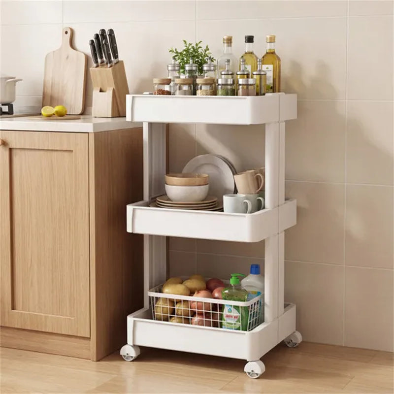Rolling Storage Cart, 3-Tier with Ventilated Trays, 15.5x14.5x30 in – image 3
