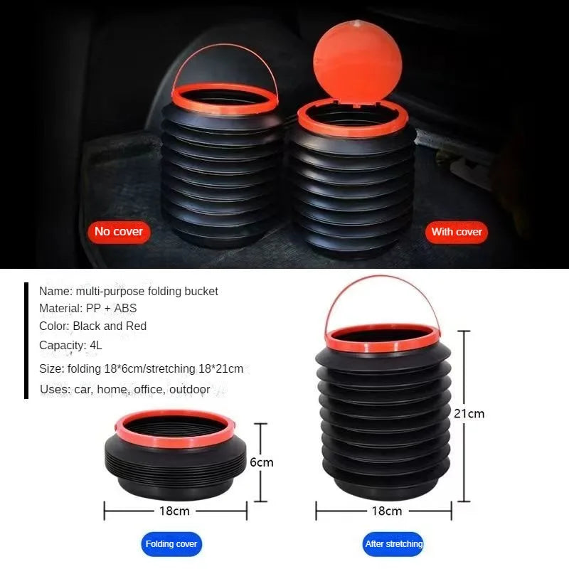Foldable Hanging Car Trash Can & Umbrella Storage Bucket – image 6