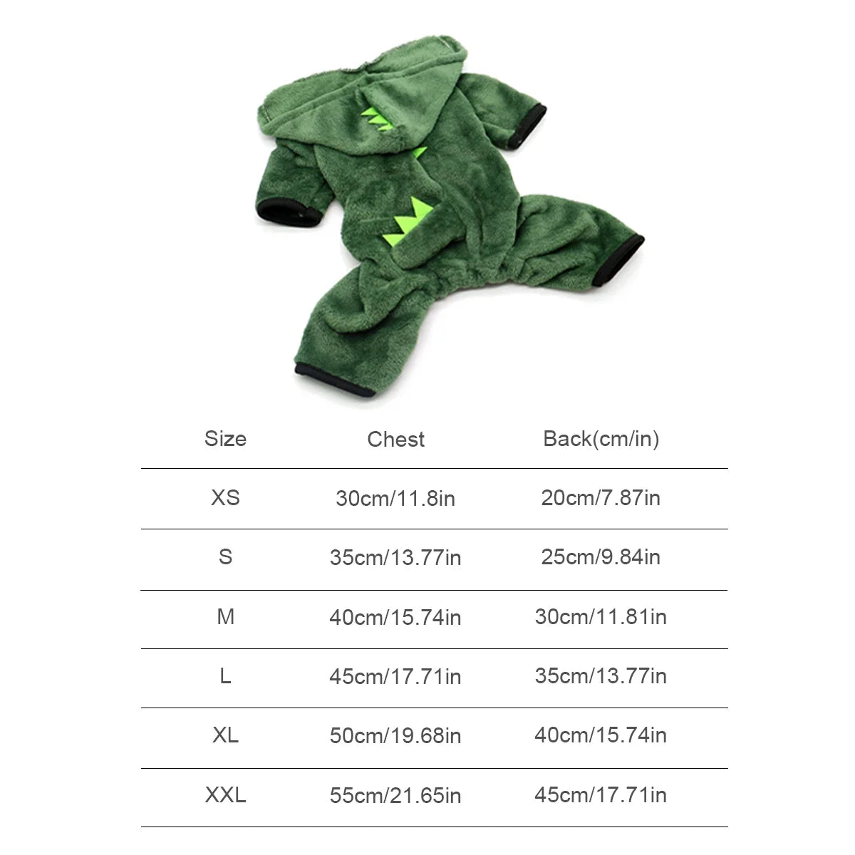Dinosaur Dog Costume Warm Winter Pet Coat for Small Dogs and Cats – image 5