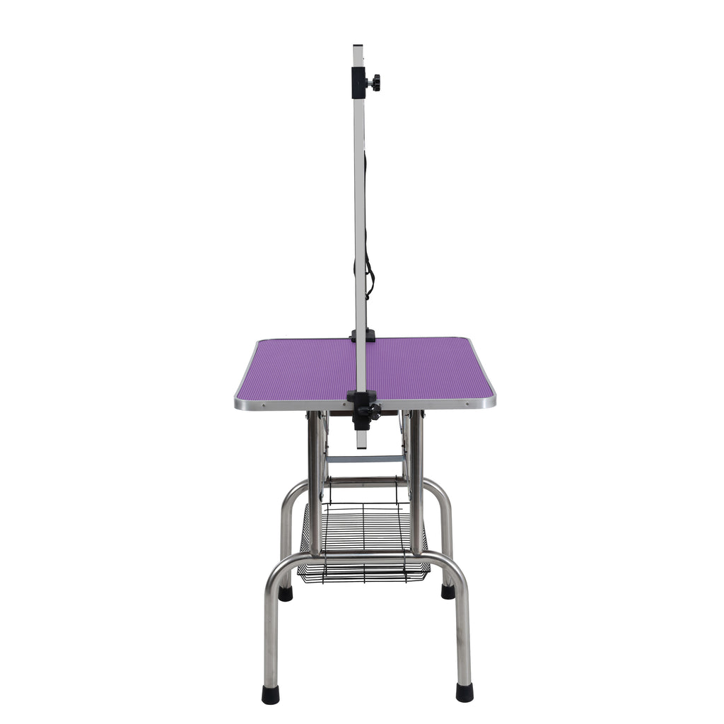 46 Inch Folding Dog Grooming Table with Arm, Noose and Basket – image 5