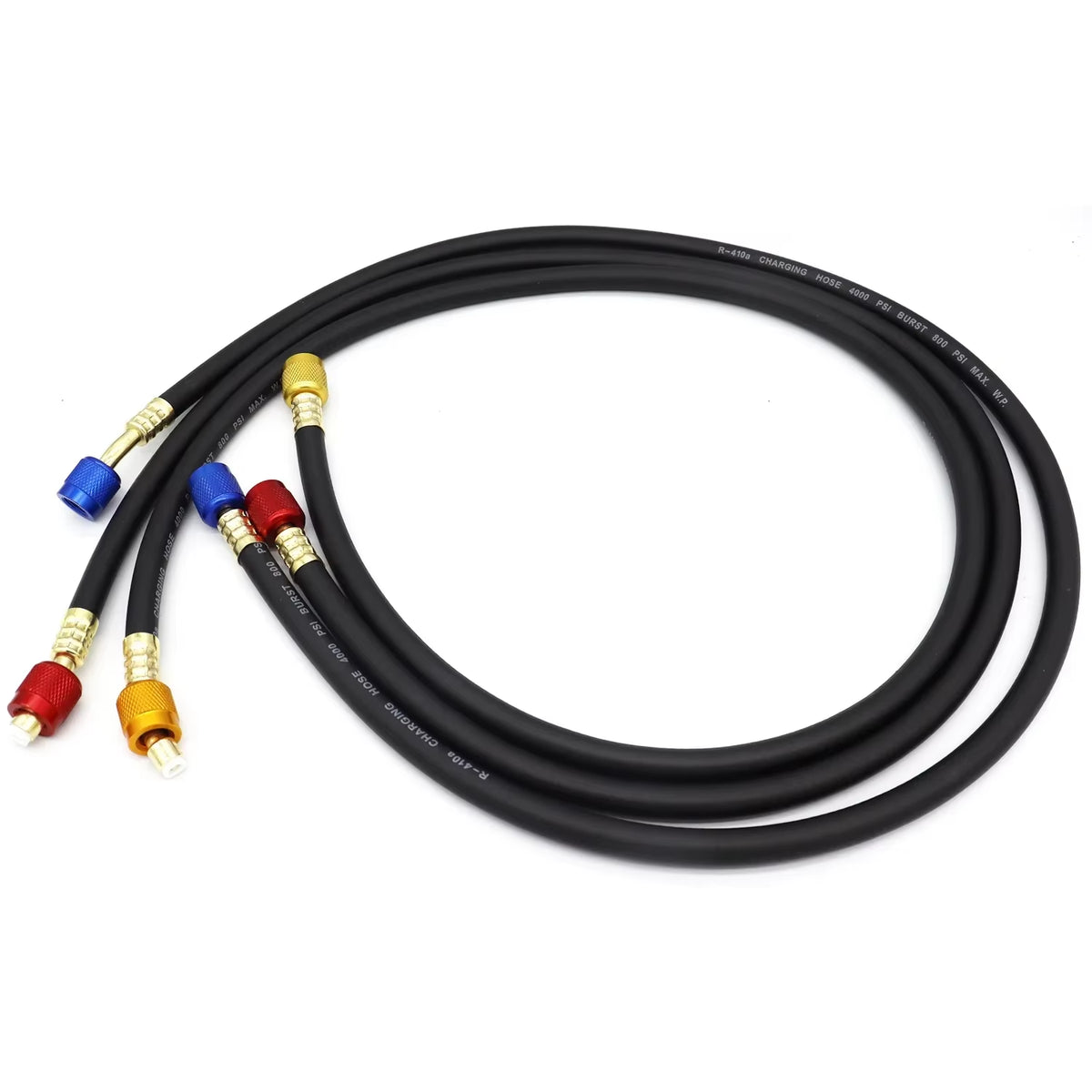 HVAC R410A Refrigerant Charging Hose 1.8 m, 800 PSI, 1/4 in SAE – image 4