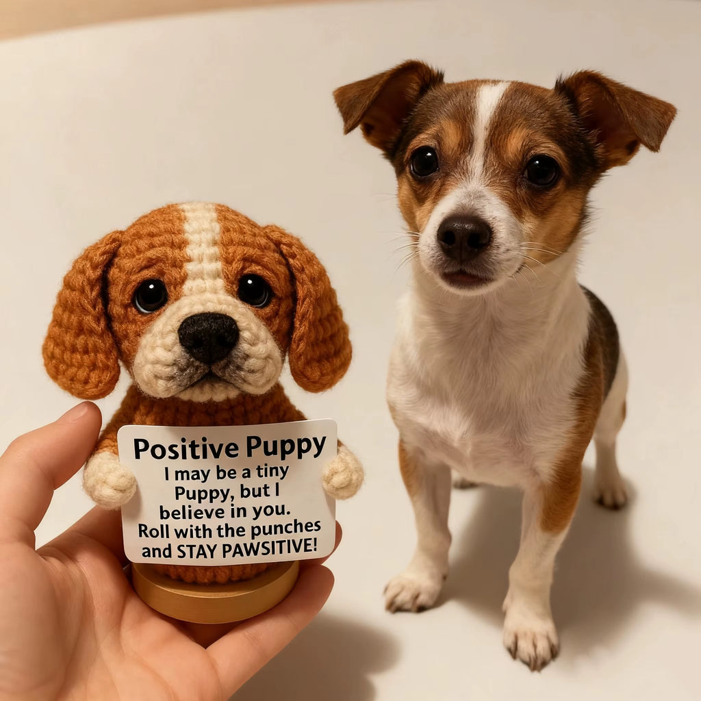 Handmade Crochet Positive Puppy Gift