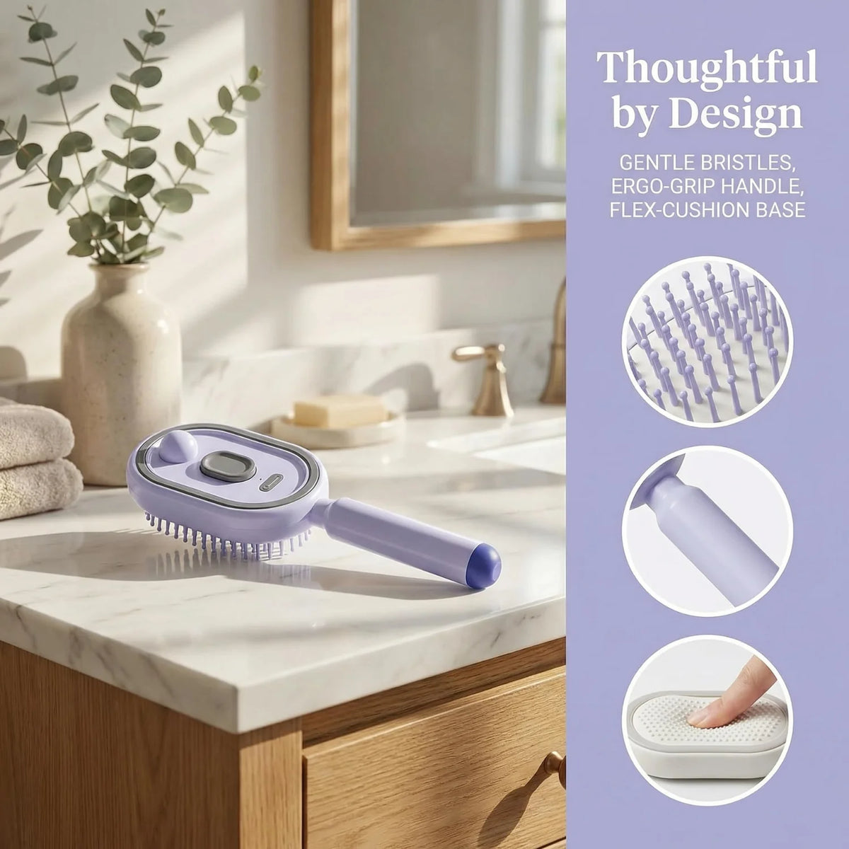 Mist Detangling Brush, Rechargeable Vibrating Air Cushion Comb – image 6