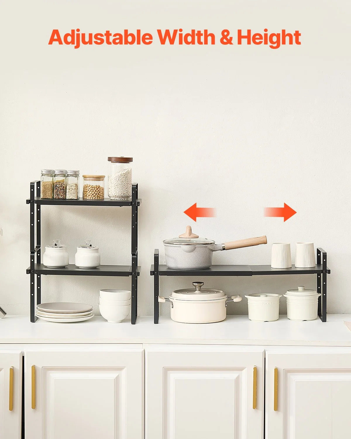 2-Tier Steel Cabinet & Counter Organizer Shelf – image 4