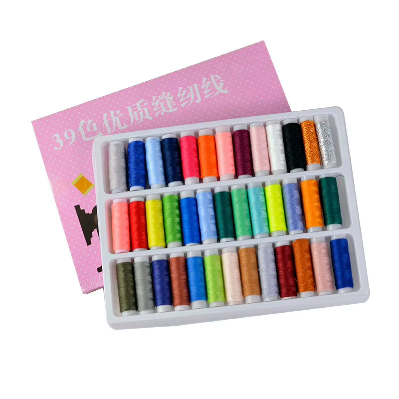 Sewing Thread Set - 39 Spools Mixed-Color Polyester Thread
