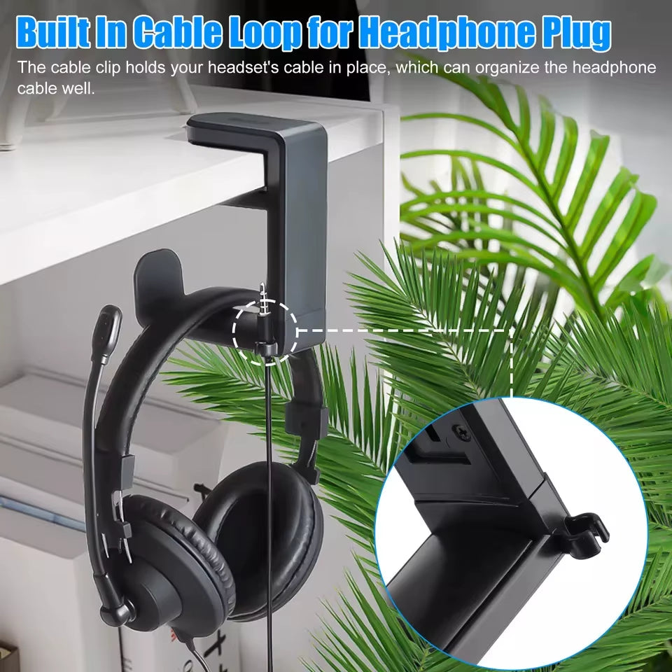 Headphone Stand Desk Clamp, 360 Rotating Hook – image 4