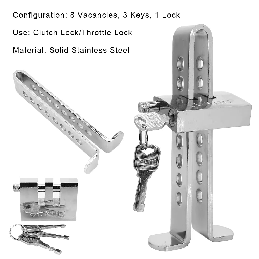 Steel Car Pedal Lock – Clutch & Brake Anti-Theft Lock with 3 Keys – image 7