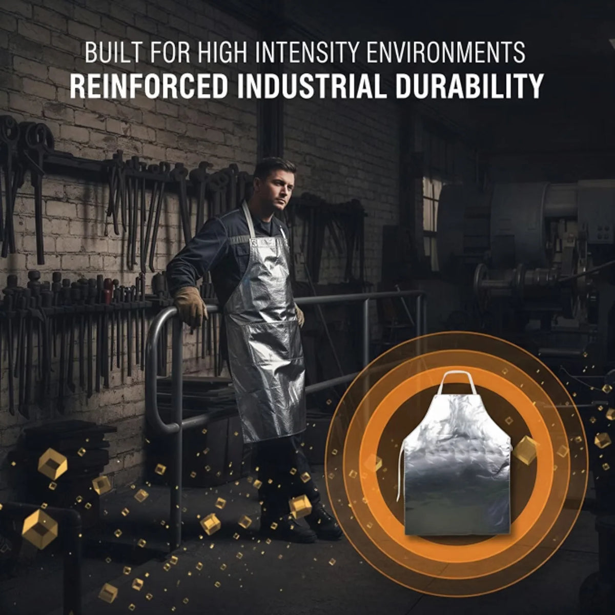 Welding Heat Proof Aluminized Safety Apron 38 x 25 in