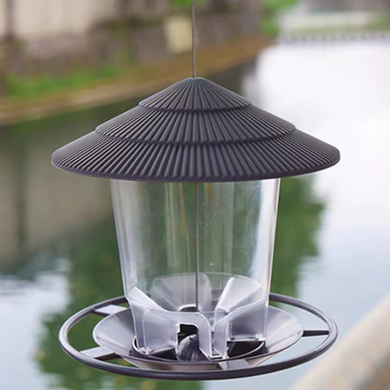 Hanging Bird Feeder - Covered Round Wild Bird Seed Station – image 9