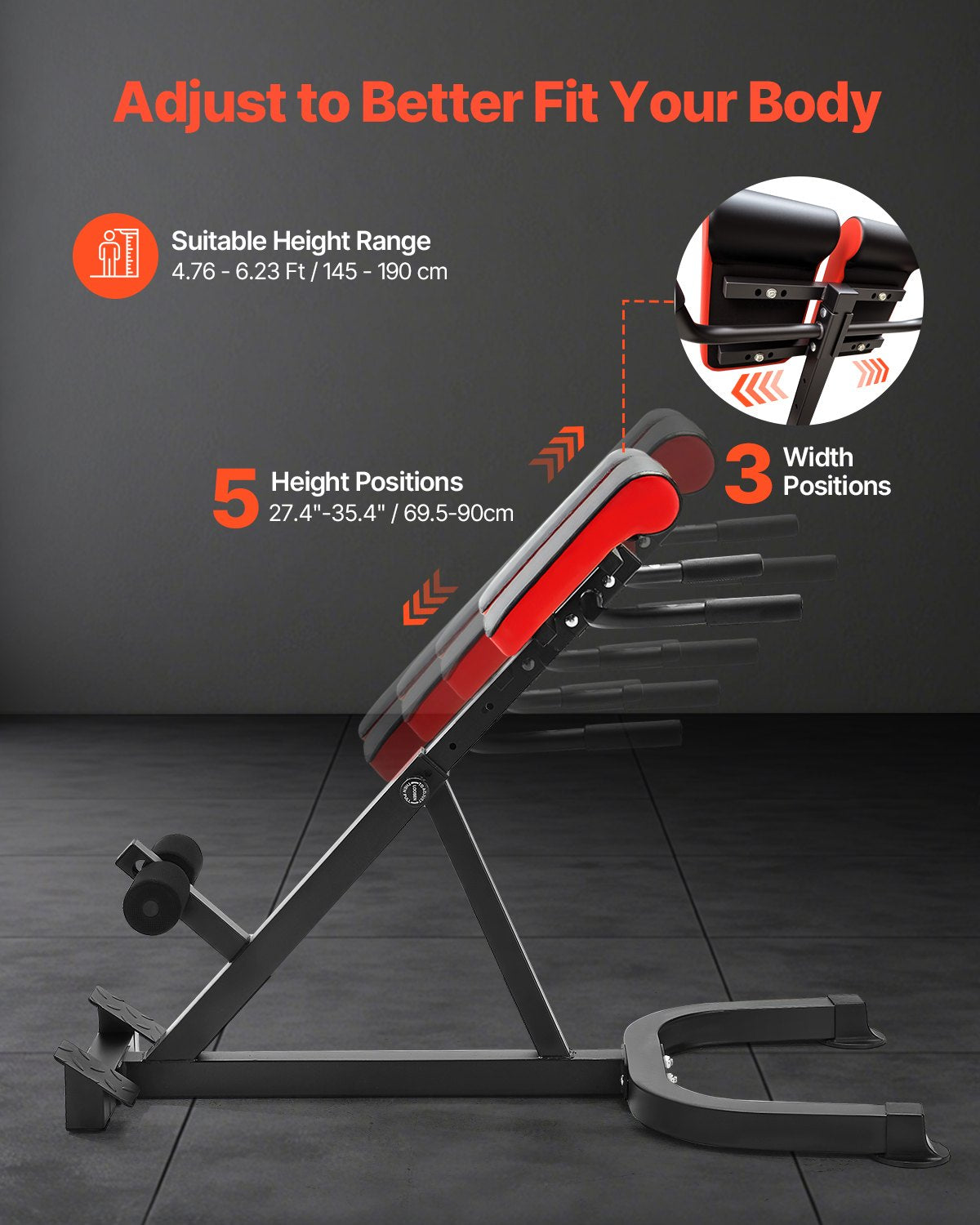 Adjustable Roman Chair Hyperextension Bench, 300 lb Capacity – image 4