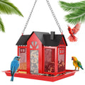 Metal Bird Feeder - Hanging Barn House with Lift-Top Lid – image 9