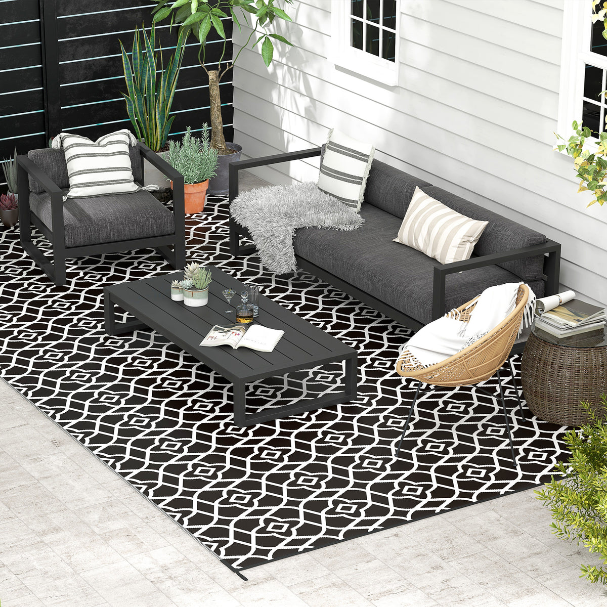RV Outdoor Rug 9 x 18 ft, Reversible Camping Mat with Carry Bag – image 2