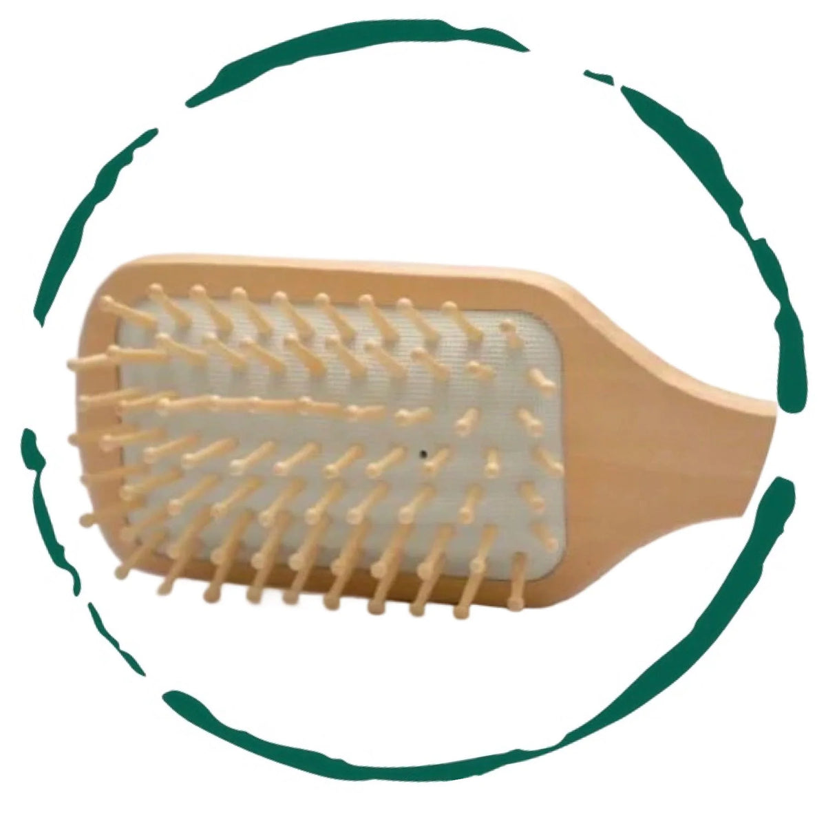 Bamboo Detangling Hair Brush, Wooden Bristle Scalp Massage Brush