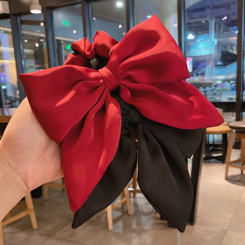 Satin Bow Hair Ties, Large Elastic Ponytail Holders – image 6