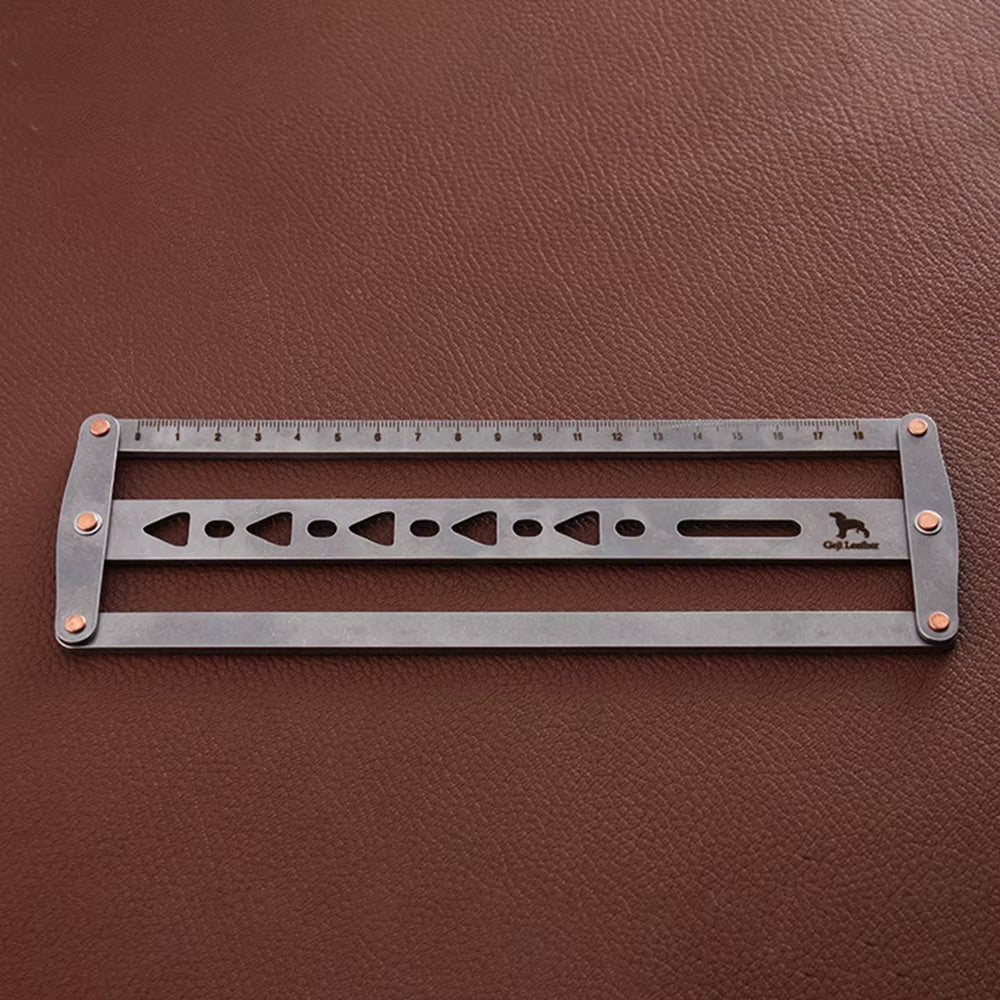 Stainless Steel Belt Hole Punch Spacing Ruler for Leathercraft – image 1