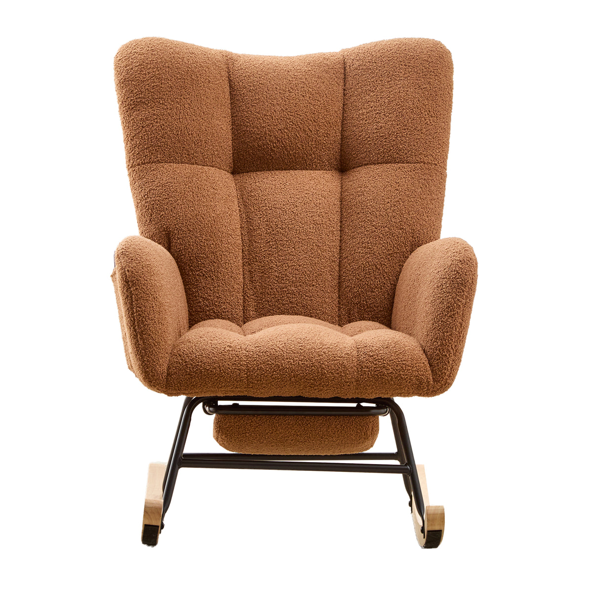 Teddy Fleece Wingback Nursery Glider Rocker with Ottoman Set – image 23