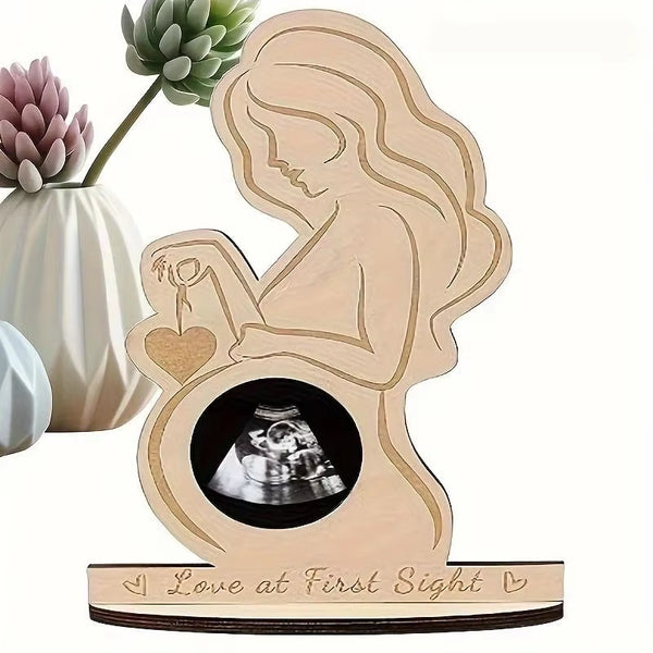Ultrasound Photo Frame, Wooden Baby Keepsake