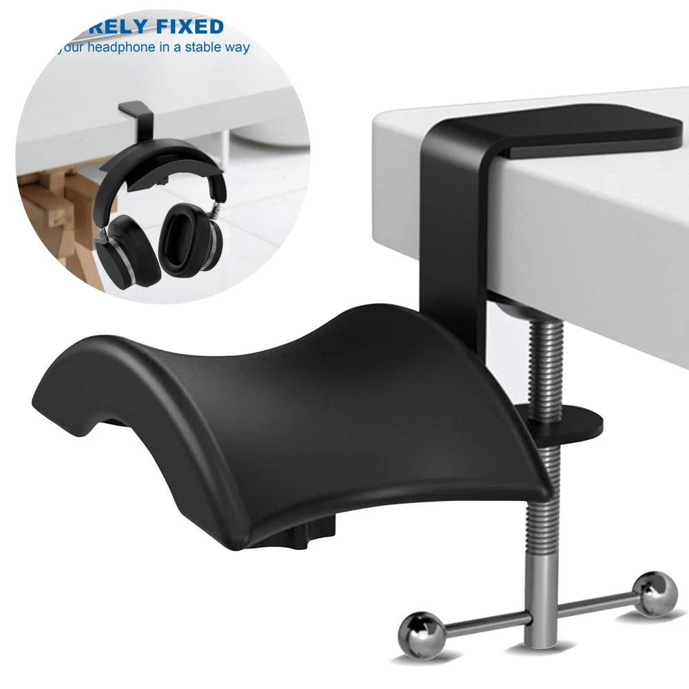 Headphone Hanger Under Desk Clamp, Metal Hook – image 2