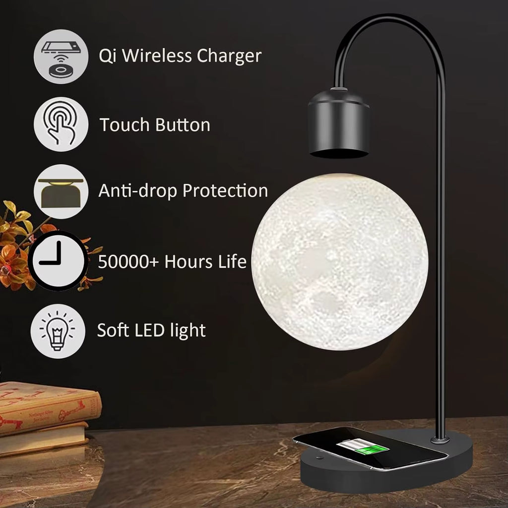 3D Floating Moon Lamp - Magnetic Levitation LED Night Light
