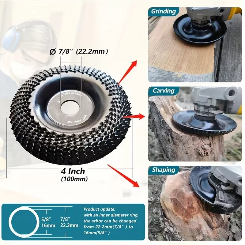 Wood Carving Disc 4-Inch, Angle Grinder Shaping Wheel – image 2