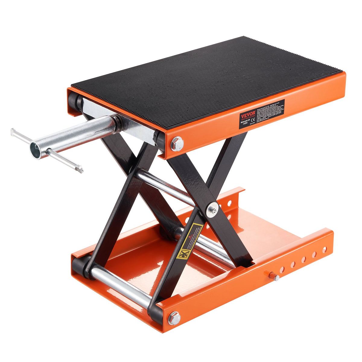 Motorcycle Scissor Lift Jack 1100 lb with Wide Deck and Safety Pin – image 5