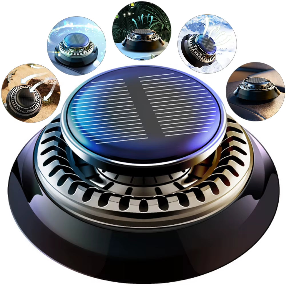 Solar Rotating Car Air Freshener - Dashboard Aromatherapy Diffuser