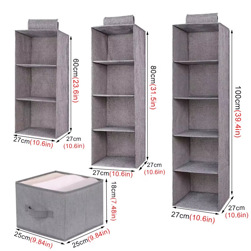 Hanging Wardrobe Organizer with Drawer Storage – image 3