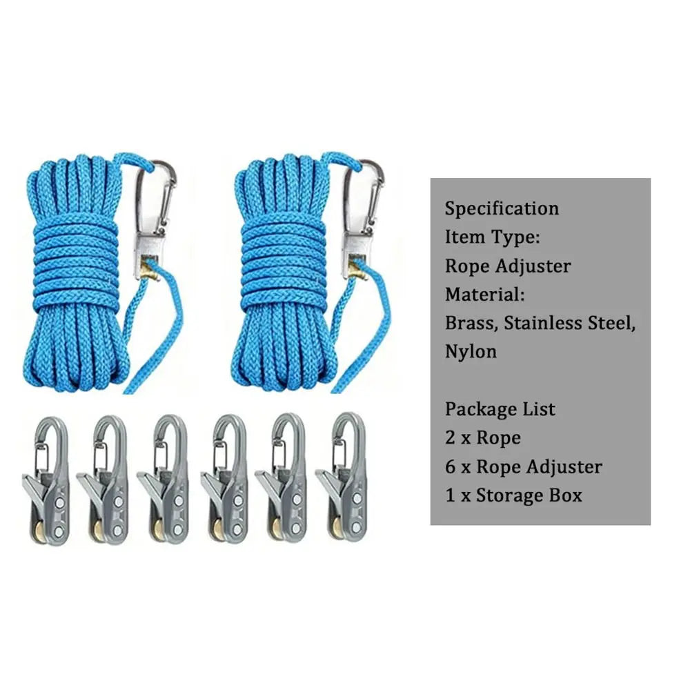 Rope Tensioner Set, Knot-Free Stainless Steel Tie-Down Adjusters – image 7