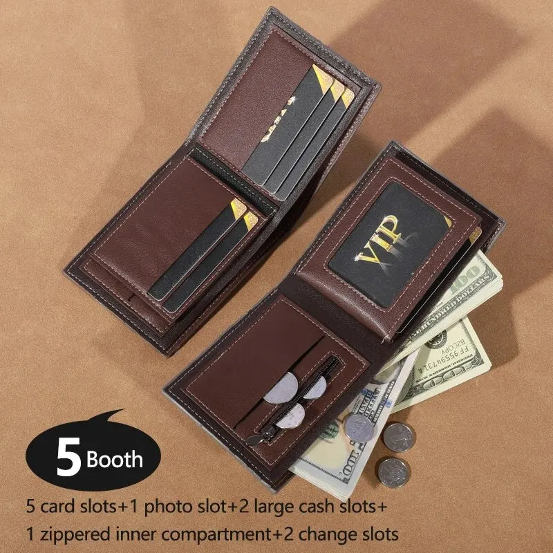 Men's Zip Wallet with Photo Window - Multi-Slot Card Holder – image 3
