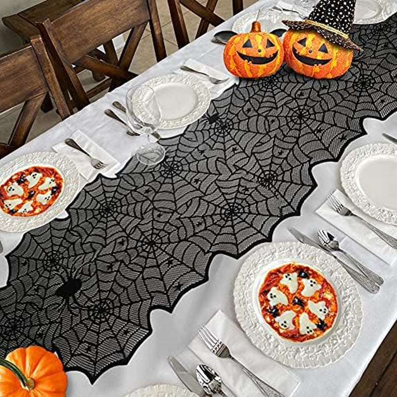 Halloween Table Runner – Black Lace Spider Web, 18 x 72 in – image 6