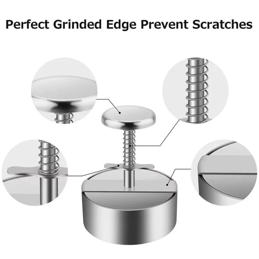 Stainless Steel Burger Press – Adjustable Patty Maker Mold – image 6