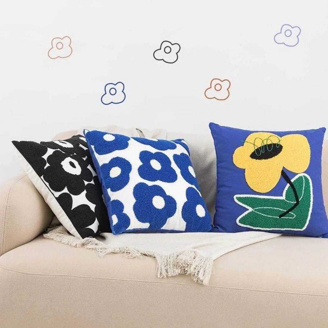 Whimsical Sunflower Throw Pillow Cover – image 4