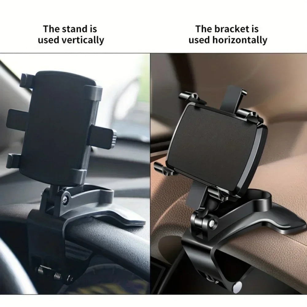 Dashboard Car Phone Holder – 360° Rotating Clip Mount – image 8