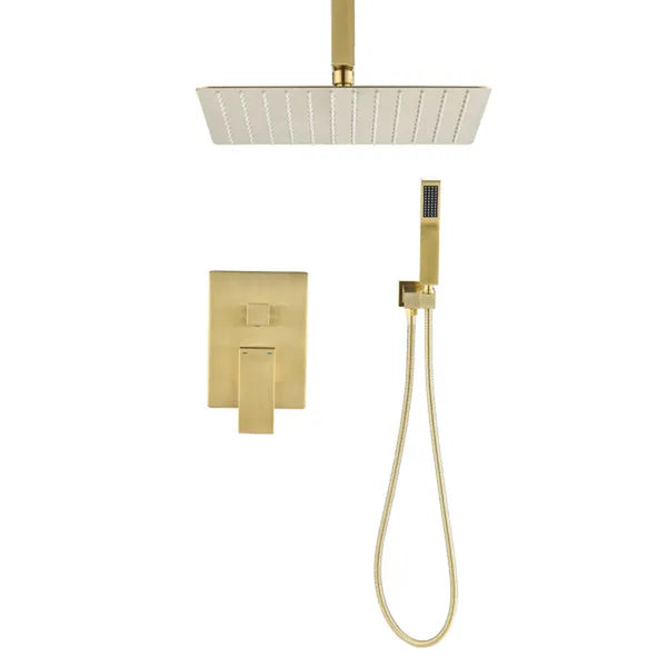 Ceiling-Mount Shower System with 12 in Square Rain Head and Handheld – image 1