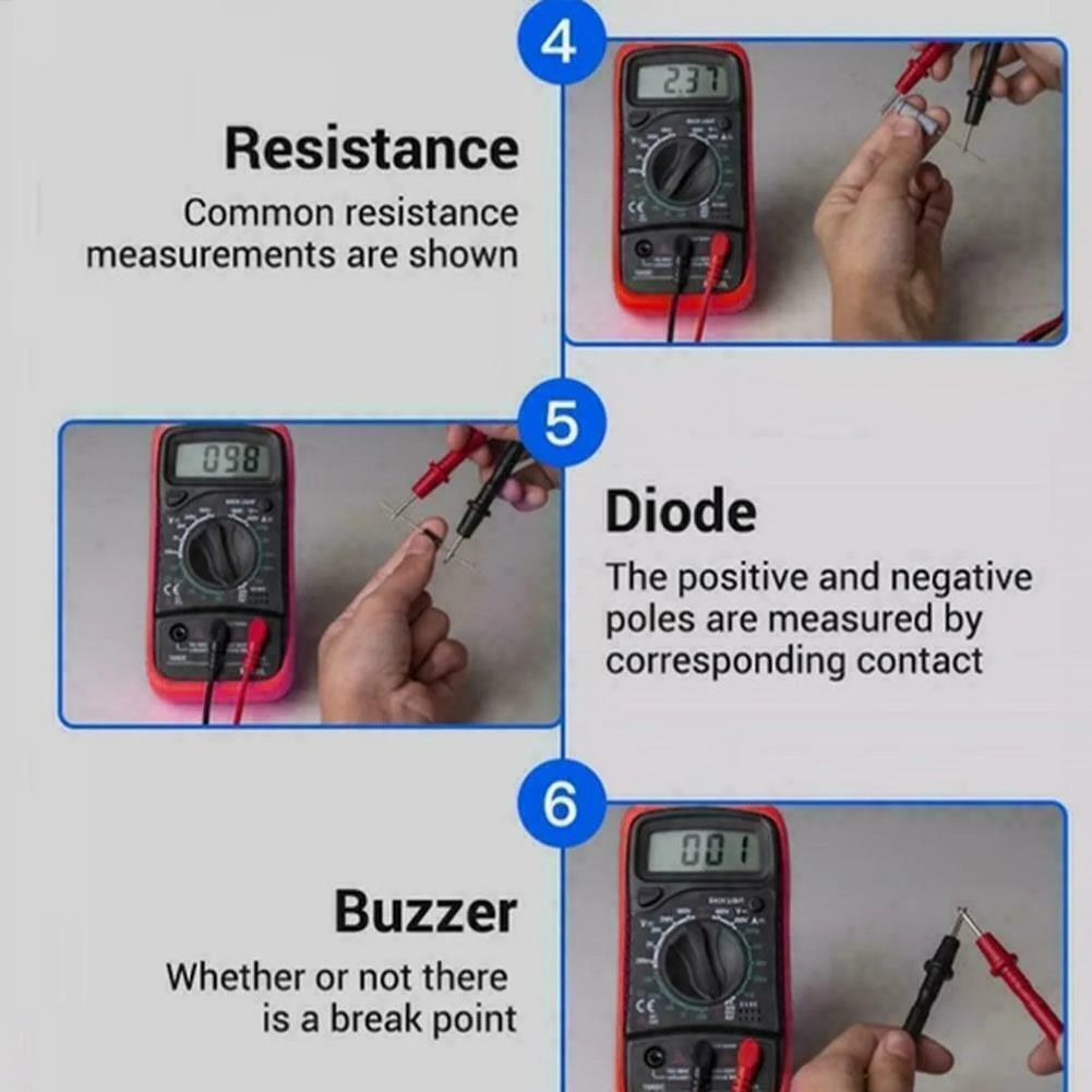 Digital Multimeter Electrical Tester, AC/DC Volt Amp Ohm Meter