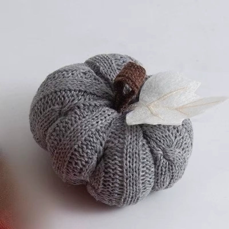 Knitted Pumpkin Decor Set of 3 - Fall Harvest Table and Shelf Accents – image 9