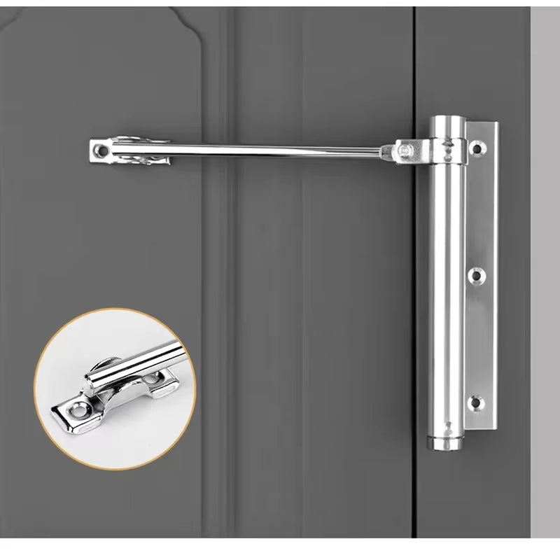 Automatic Door Closer - Adjustable Aluminum Soft Close Spring Hinge, Heavy Duty