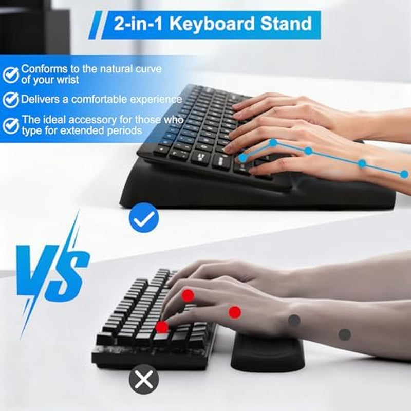 Keyboard Wrist Rest with Tilted Stand, Memory Foam – image 4