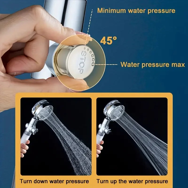 Turbo Fan Handheld Shower Head, 360 Rotating High Pressure Sprayer – image 5