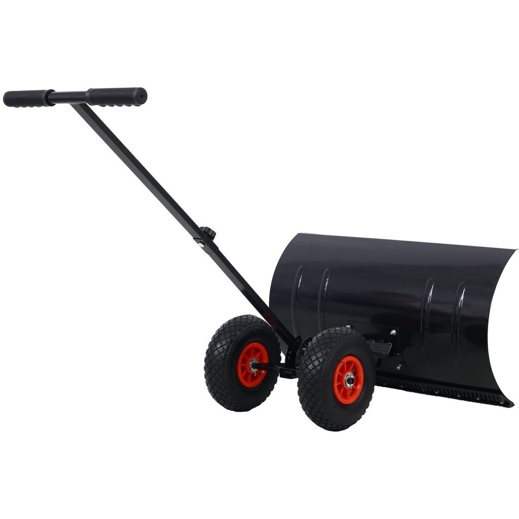 Snow Shovel with Wheels – 29 in Blade Snow Pusher, 10 in Wheels