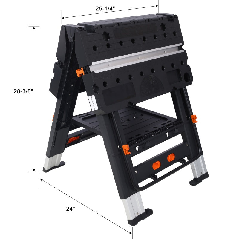 2-in-1 Folding Workbench and Sawhorse with 2 Clamps – image 3