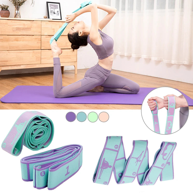 8-Loop Yoga Stretching Strap - Elastic Pilates & Dance Band – image 3