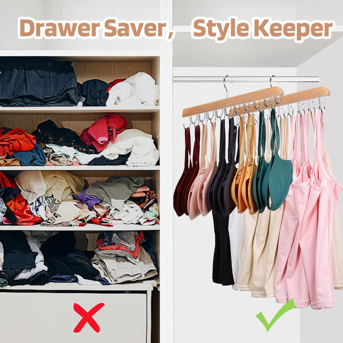 Belt and Scarf Hanger – Wooden 20-Hook Closet Organizer – image 4