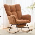 Teddy Fleece Wingback Nursery Glider Rocker with Ottoman Set – image 1