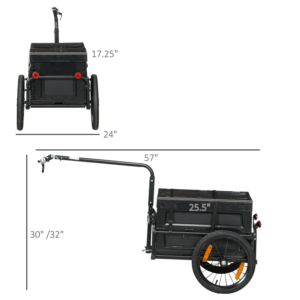 Bike Cargo Trailer with Removable Storage Box, Foldable Steel Frame – image 3