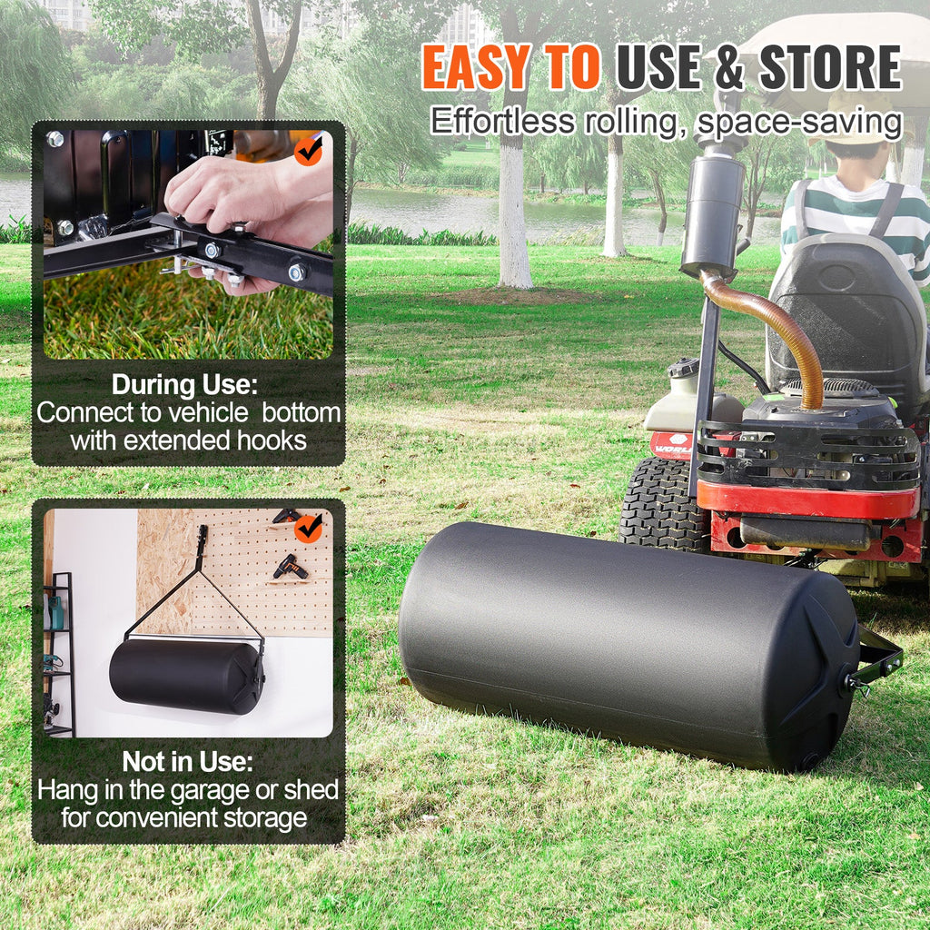 Tow Behind Lawn Roller 400 lb, Sand or Water Filled Yard Roller – image 3