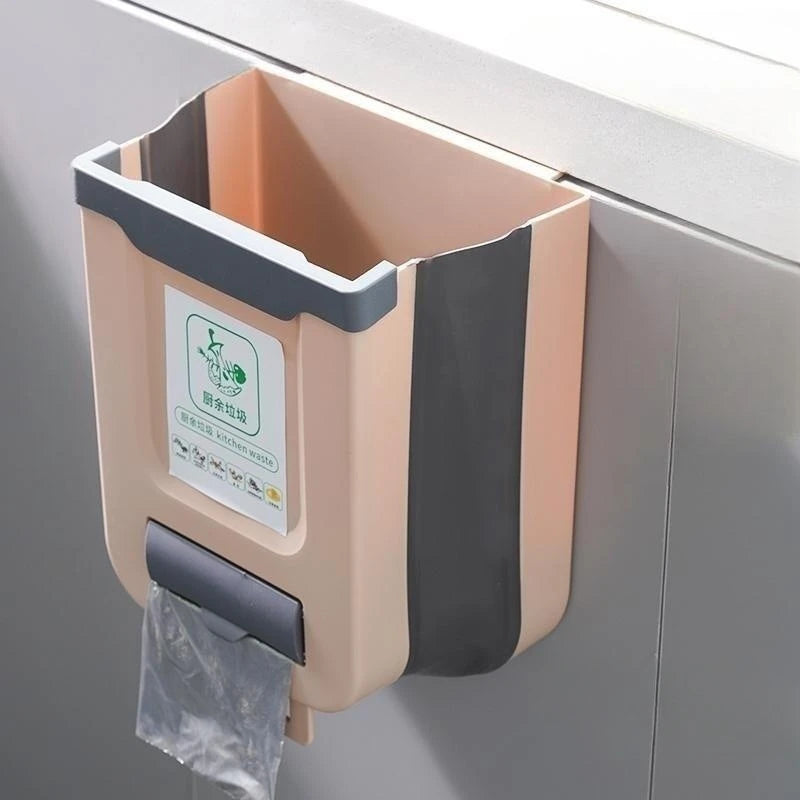 Collapsible Hanging Trash Can – Cabinet Door Kitchen Bin – image 8